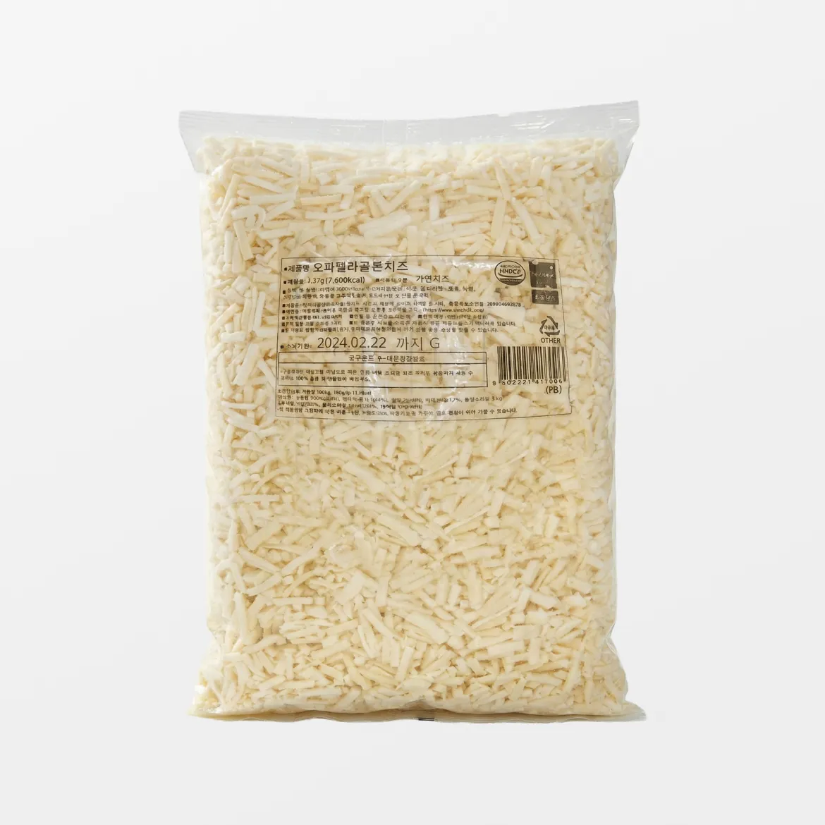 차별화상회 교차출고 할인 선리치 모짜렐라골든치즈 2.5kg 대용량 비닐 팩 패키지 상품 메인 이미지