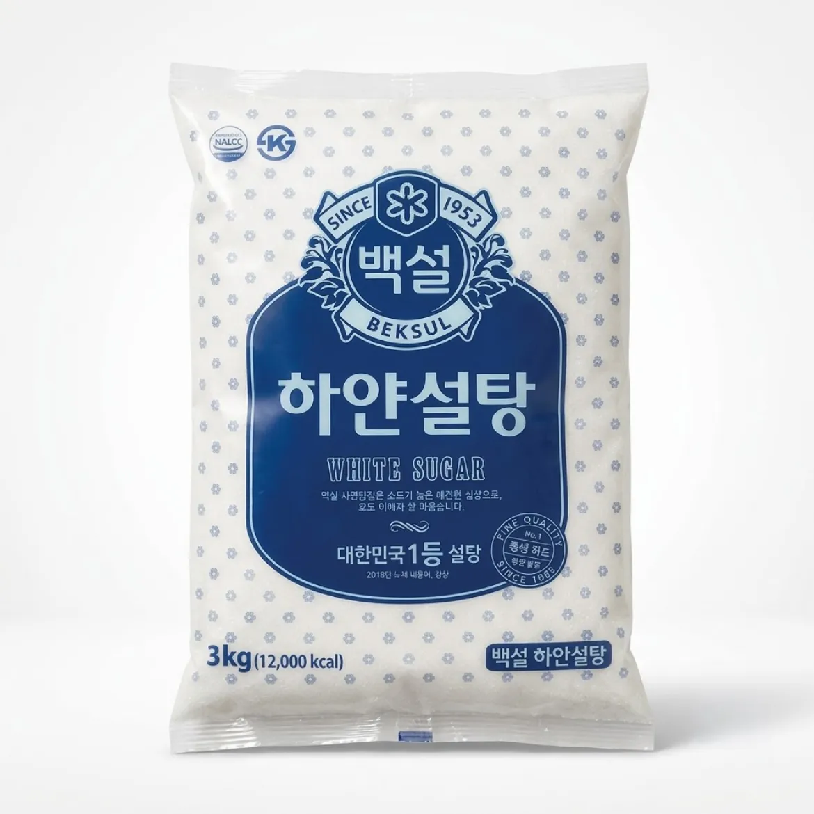 차별화상회 백설 하얀설탕 3kg 제품 정면 패키지 이미지