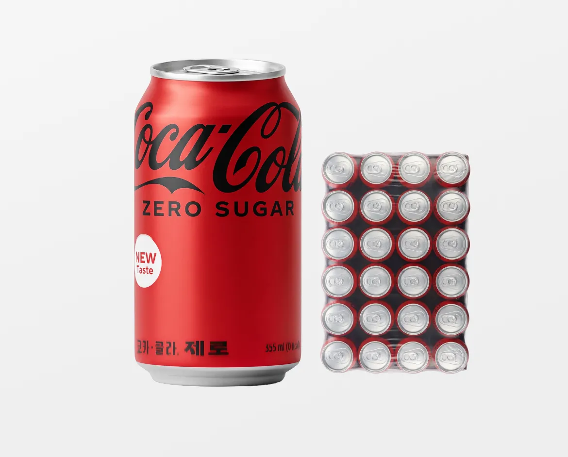 차별화상회 코카콜라 제로 업소용 355ml 캔과 24캔 묶음 박스 패키지 누끼 메인 이미지
