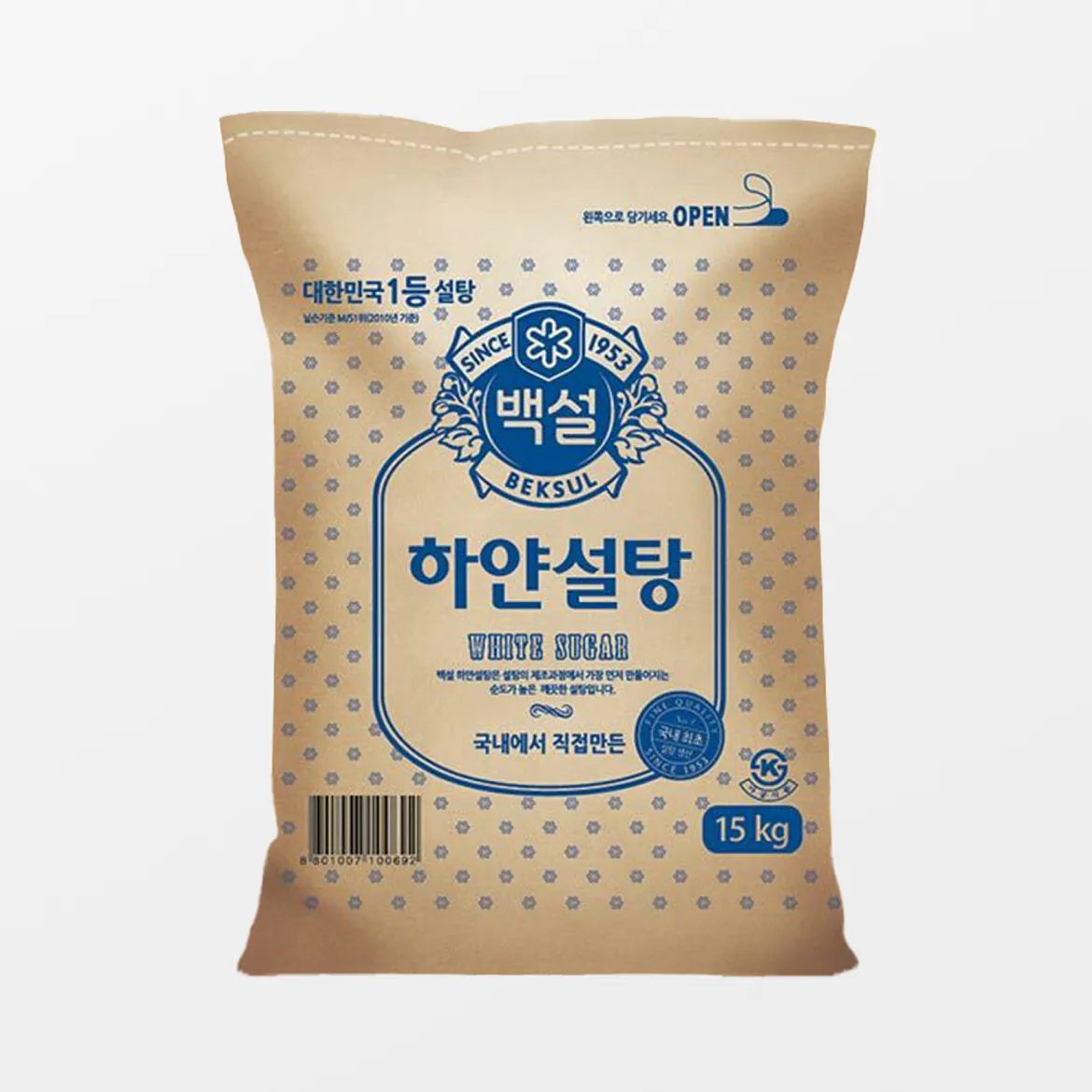 차별화상회 백설 하얀설탕 15kg 제품 정면 패키지 이미지