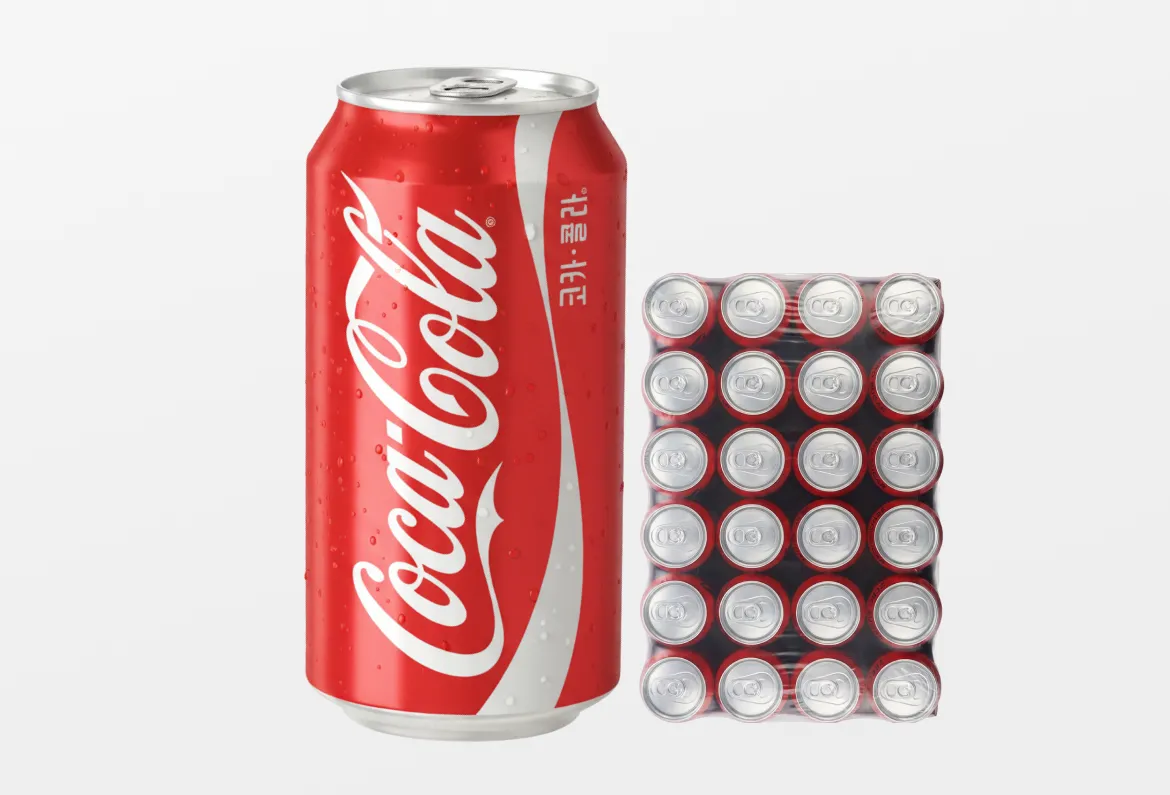 차별화상회 코카콜라 355ml 패키지와 24캔 묶음 세트 연출 메인 이미지