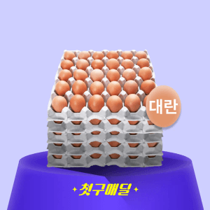 [첫구매딜] 국내산 계란 대란 5판 묶음(세척) (52G) 1.56kgx5/EA