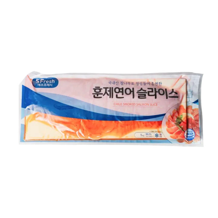 칠레산 에쓰프레시 냉동 코호훈제연어 슬라이스 1kg 대표 이미지