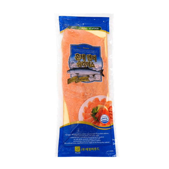 칠레산 에쓰프레시 냉동 코호훈제연어 슬라이스 1kg 대표 이미지